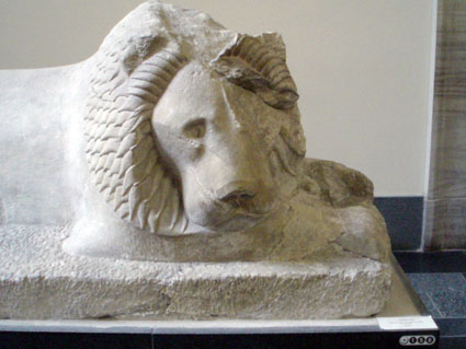 Detail of an Archaic Statue of a Resting Lion
