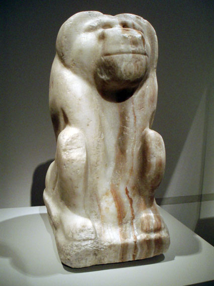 Baboon God Statue with Pharaoh Narmer's Name Etched in its Base