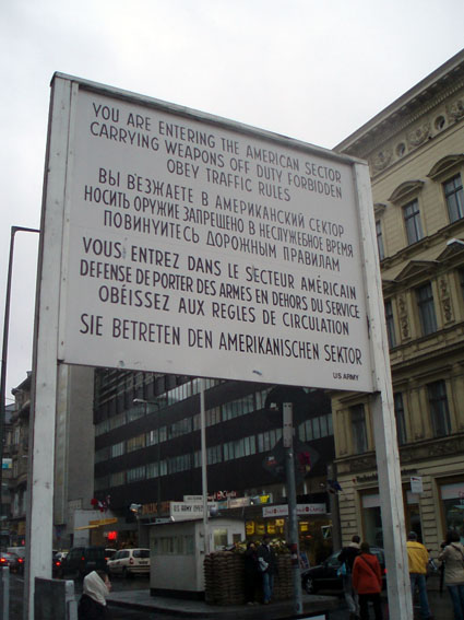 The Other Side of the Famous Checkpoint Charlie Sign