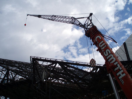 A Temporary Crane Over The R.O.M. Construction Site