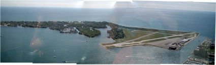 Panorama of the Toronto Islands from the CN Tower