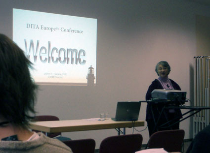 JoAnn Hackos launching the DITA Europe 2006 Conference