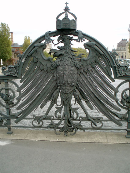 Wrought Iron Imperial Eagle on Bridge