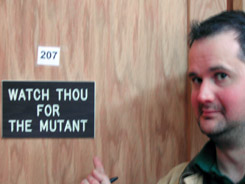 Bryce Points Out His Favourite Sign at the Museum