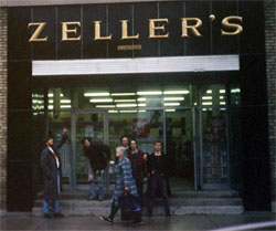 The Band by the Iconic Zeller's Side Entrance in Peterborough