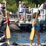 Annie and Maya with Canoe Paddles