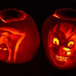 East Lynn Park Pumpkin Parade: Death with Scythe and Demon Face