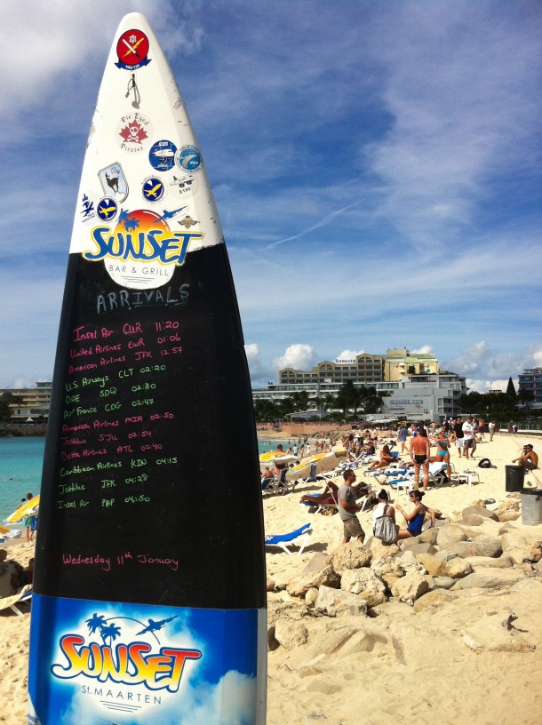 Surfboard with Major Airplane Arrival Times Listed Surfboard with Major Airplane Arrival Times Listed