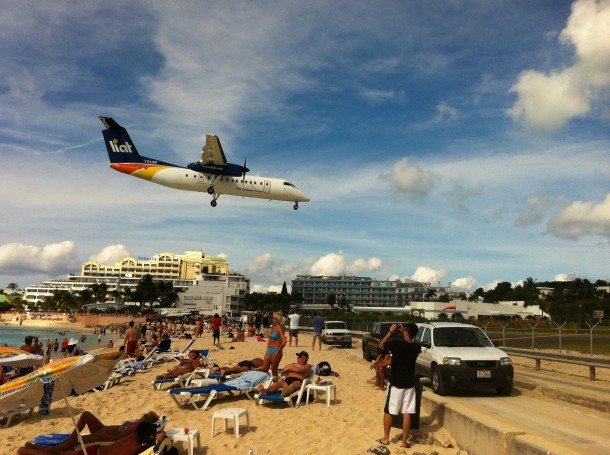 Liat Plane Coming in for a Landing in Sint Maarten 2 Liat Plane Coming in for a Landing in Sint Maarten 2