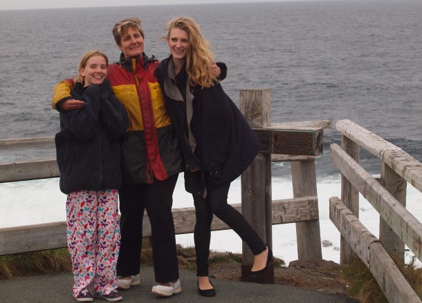 Annie, Erika and Vanessa at Cape Spear, the Most Easterly Part of North America