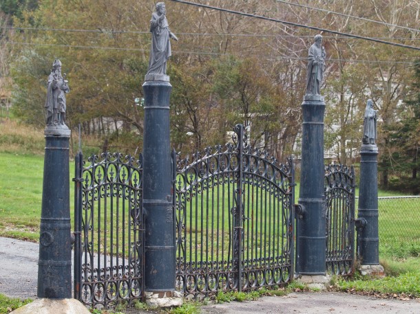 The "Canonized Saints" Gate at St. Peter and St. Paul Church in Bay Bulls