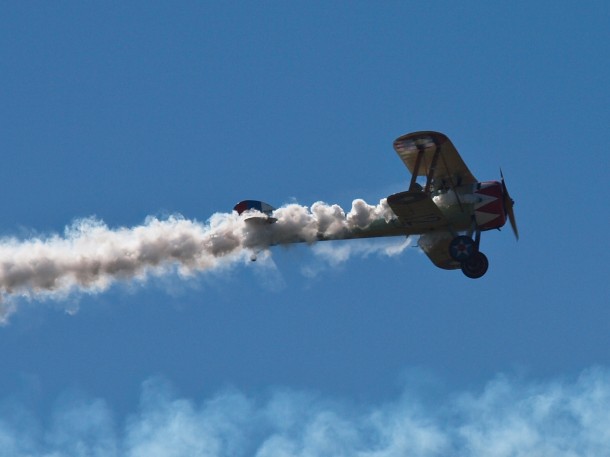 Air Show Brampton: US Biplane Blowing Smoke