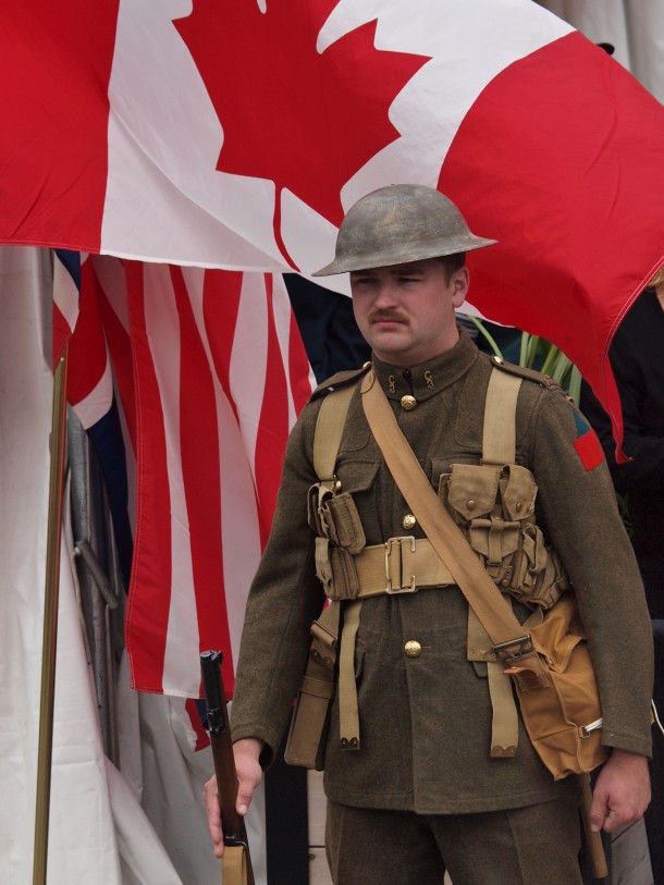 Warrior's Day Parade - WWI Honour Guard by Flags