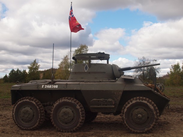 Armoured Car with Flag Side View