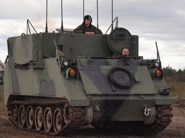 Command and Control Armoured Vehicle Underway