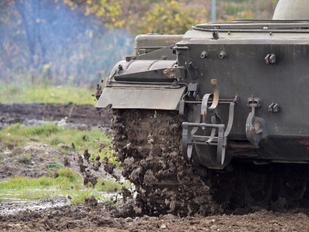 T-54 Churning Up the Mud