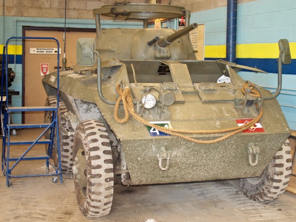Wheeled Armoured Vehicle in Garage
