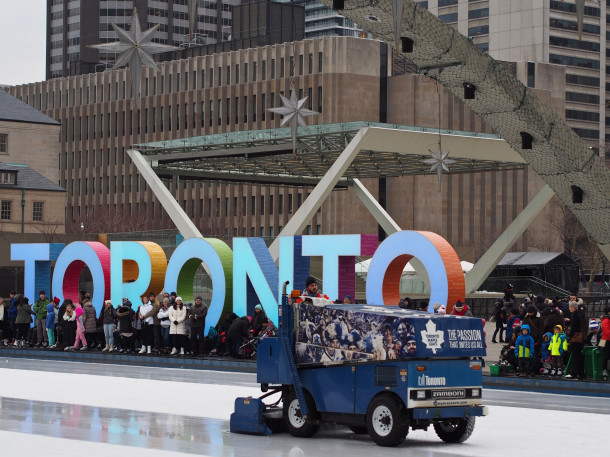 Zamboni Clearing the Ice at Nathan Philips Square