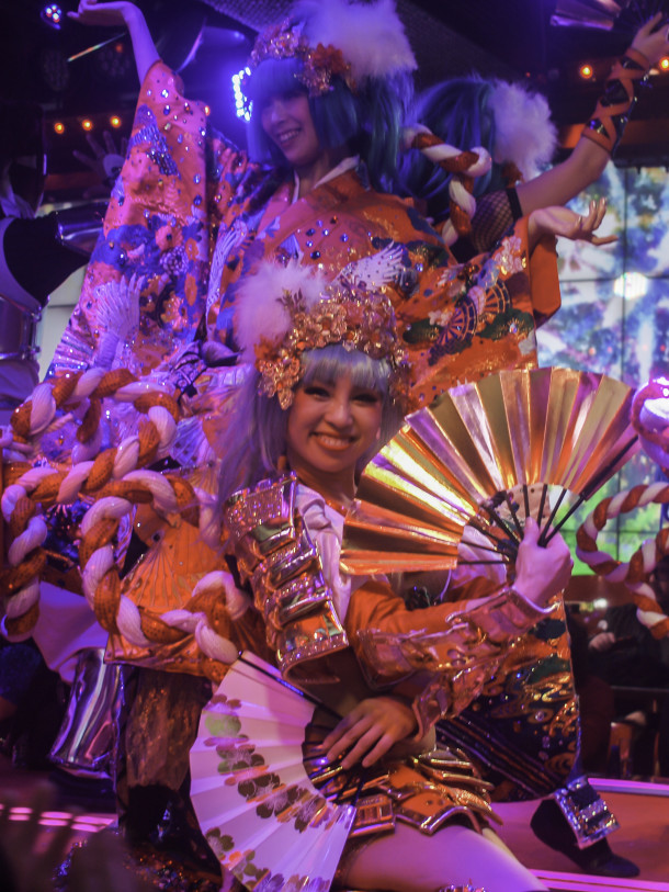 Robot Restaurant - Female Dancers, One with Fans