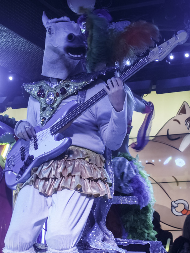Robot Restaurant - Horse-Headed Man Playing Electric Guitar During Finale